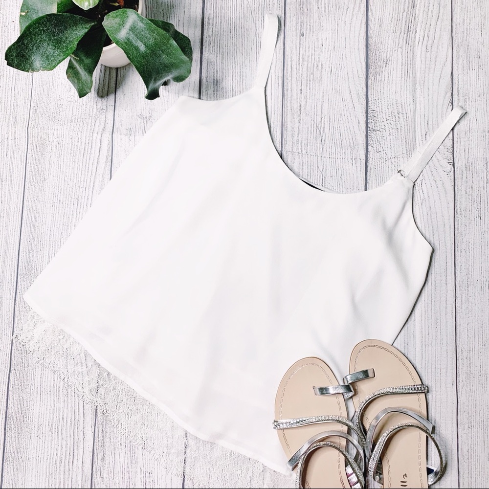 Eyelash lace tiered cami